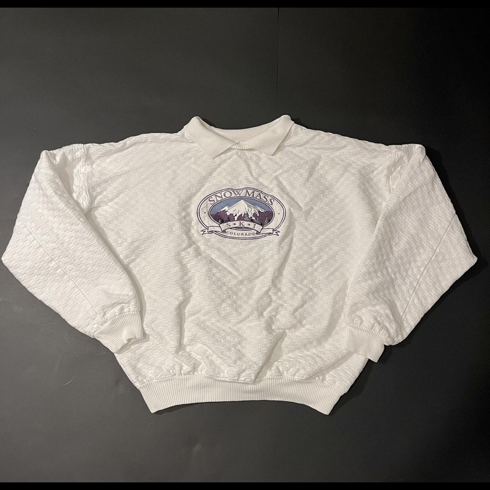 Vintage 90s Snowmass Ski Colorado Collared Sweatshirt/Rugby Shirt